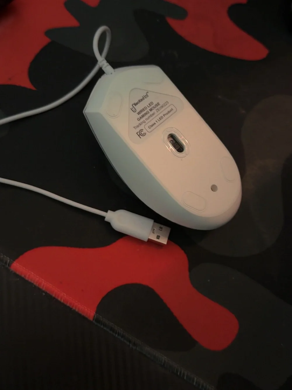 Wired White Computer Mouse - Simple Ergonomic Design